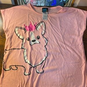 Corgi girls tshirt size 14 pink